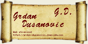 Grdan Dušanović vizit kartica